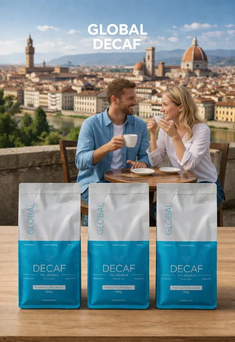 3 קילו פולי קפה נטול קפאין גלובל/GLOBALDECAF