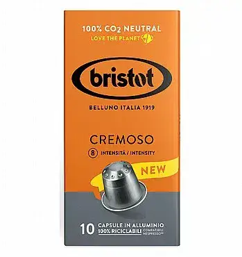 10 קפסולות אלומיניום בריסטוט Bristot Cremoso