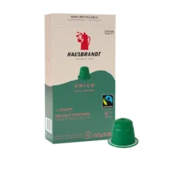 קפסולות אלומיניום  UNICO למכונות נספרסו 100% ערביקה/Hausbrandt Nespresso