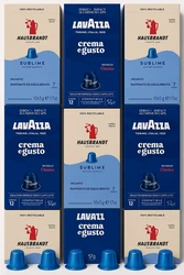 100 קפסולות מיקס תואם נספרסו.HAUSBRANDT SUBLIME/LAVAZZA CREMA GUSTO