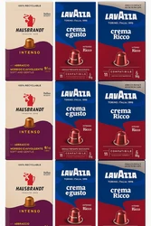 100 קפסולות מיקס תואם נספרסו/HAUSBRANDT INTENSO/LAVAZZA RICCO